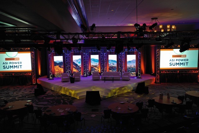 Truss stage with framed screens