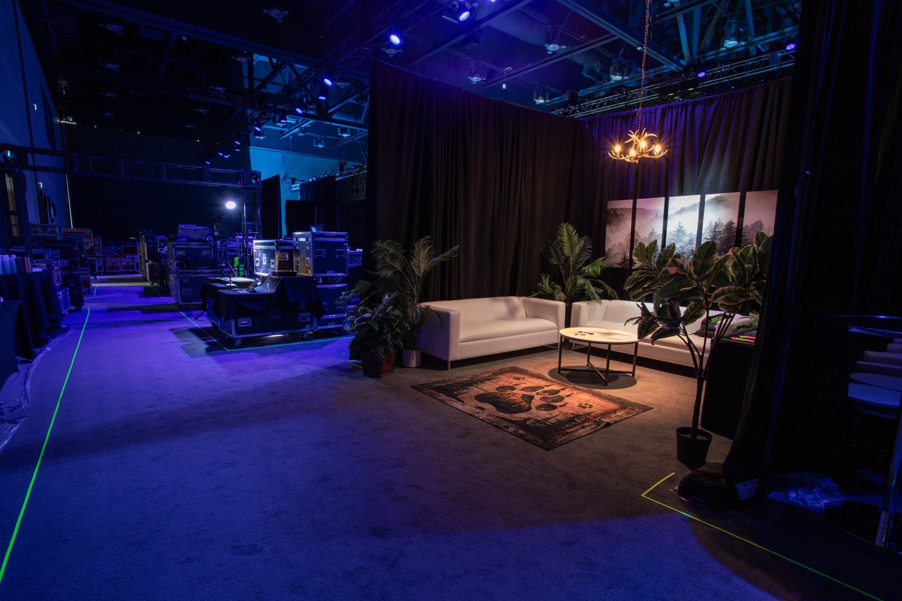 Backstage green room